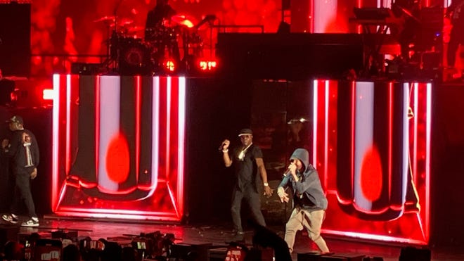 Eminem makes surprise appearance with 50 Cent at Pine Knob