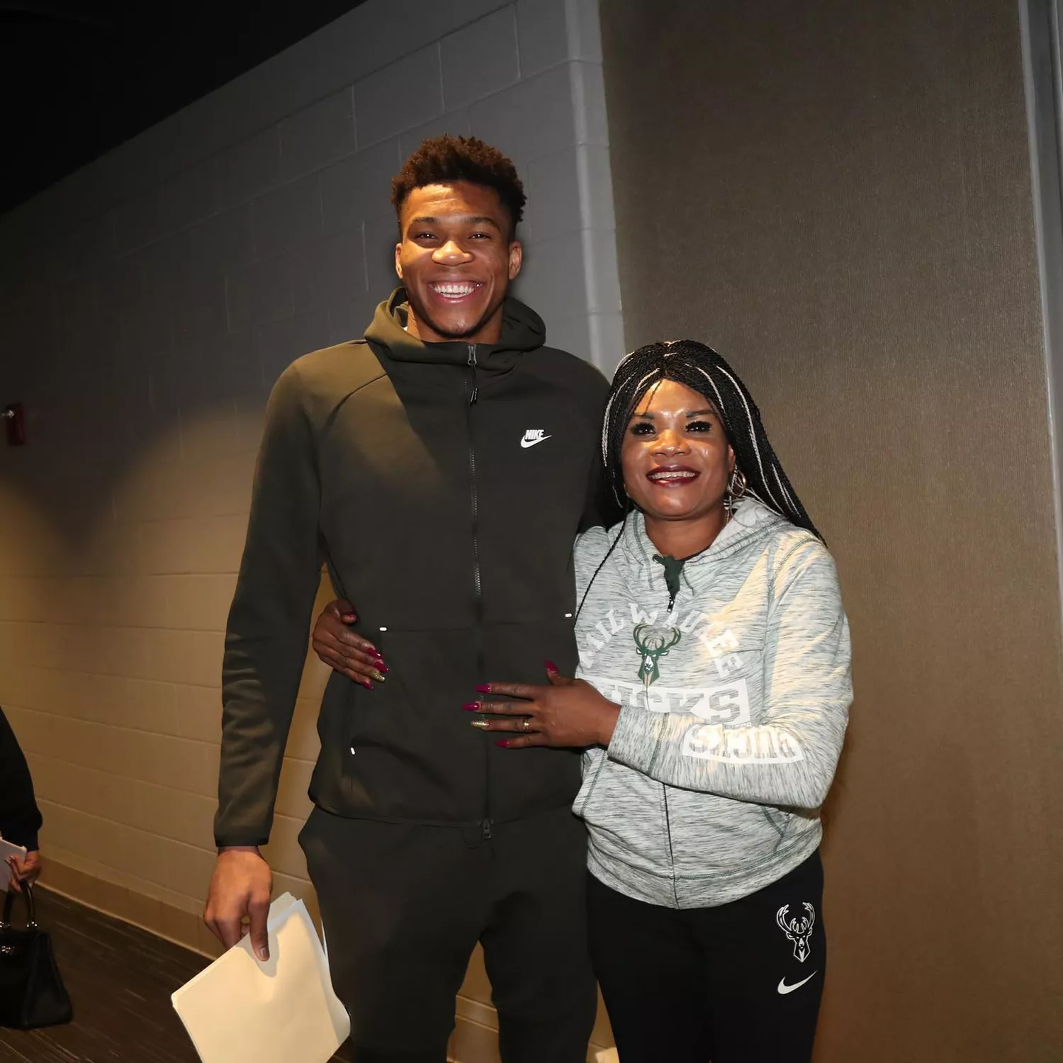 Giannis Antetokounmpo and his mother, Veronica