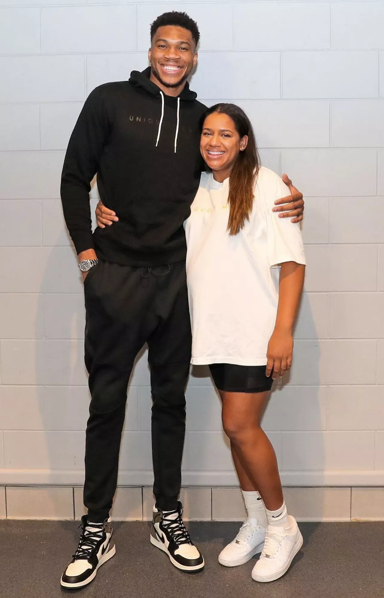 Giannis Antetokounmpo and Mariah Riddlesprigger