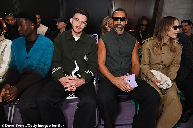 And the Arsenal footballer, 25, wasn't the only sports star in attendance at the fashion event as he was later spotted next to former player Rio Ferdinand on the front row at the Burberry show